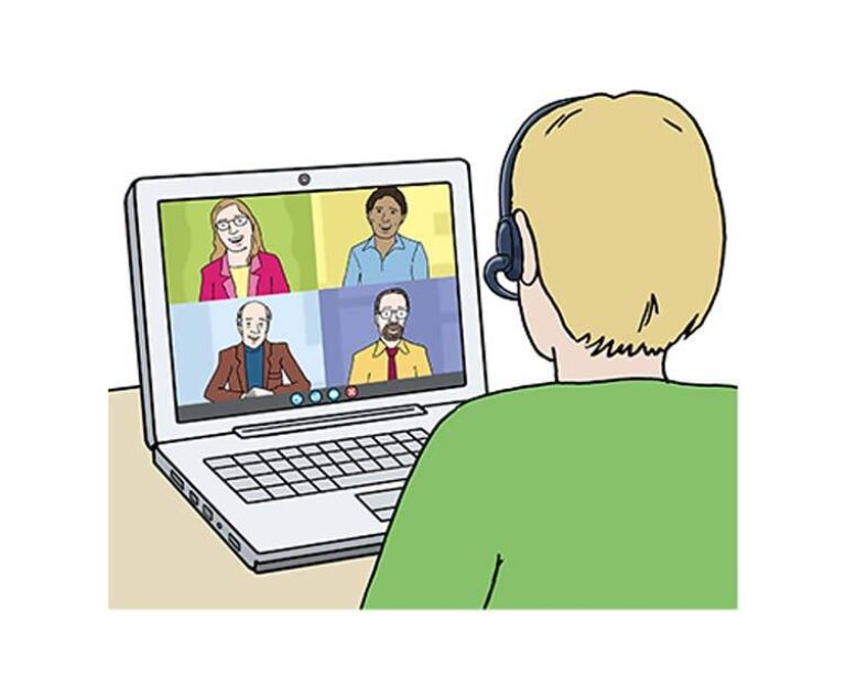 Illustration von einem Online-Meeting